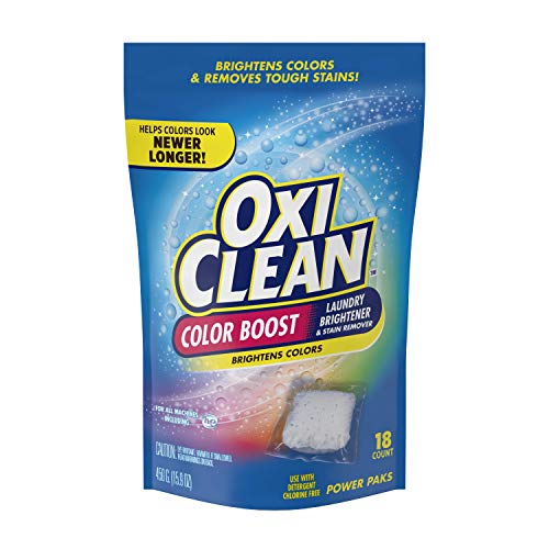 OxiClean Color Boost Color Brightener plus Stain Remover Power Paks, 18 Count