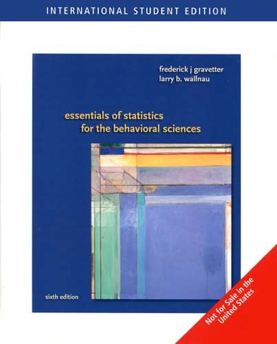 Essentials of Statistics for Behavioral Science