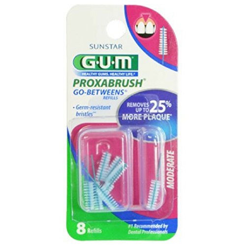 GUM Go-Betweens Proxabrush Refills Moderate [612] 8 Each (Pack of 5)