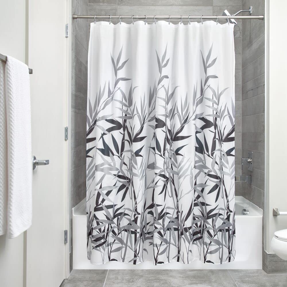 Book Cover InterDesign Anzu Polyester Shower Curtain Finish: Gray Print