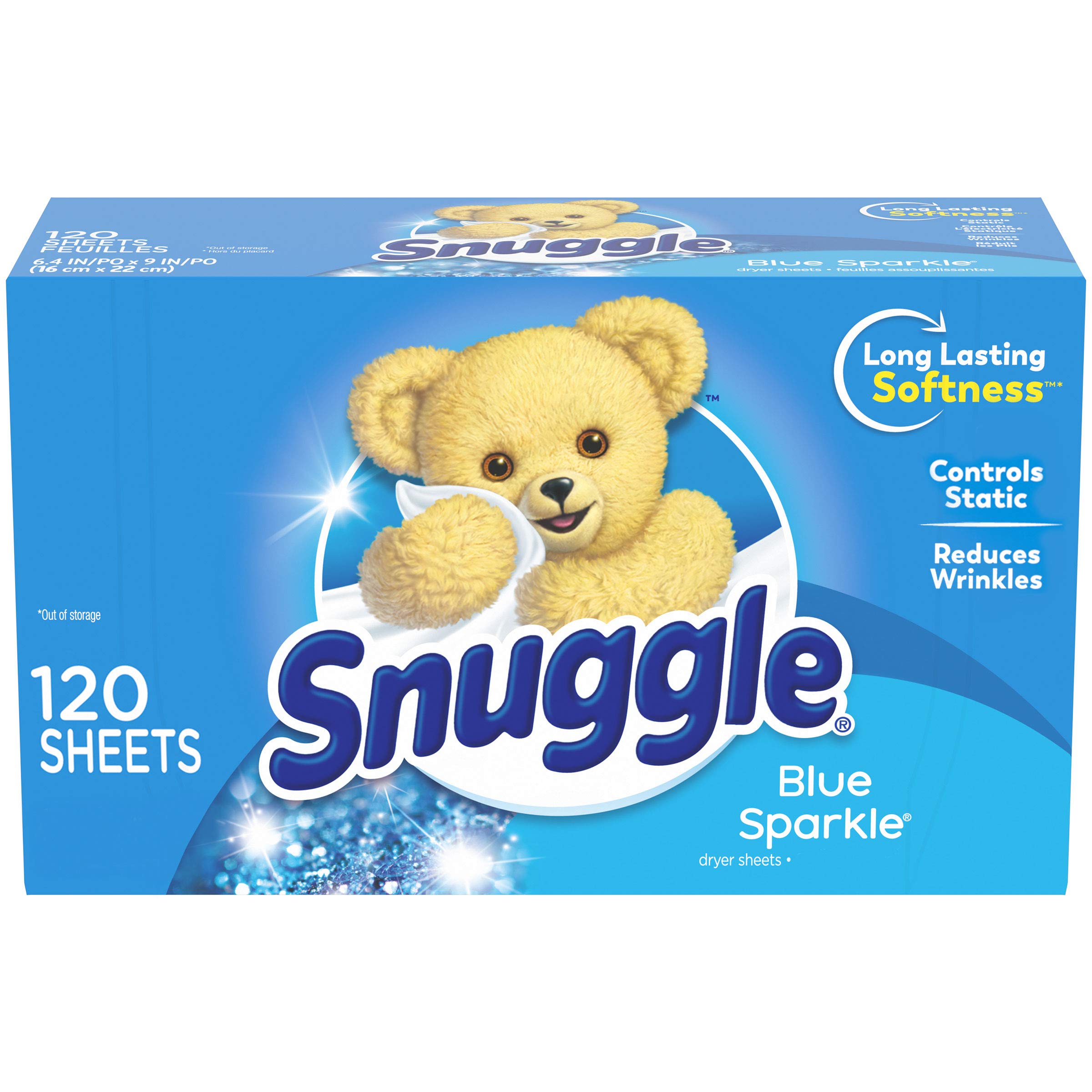 Book Cover Snuggle Fabric Softener Dryer Sheets, Blue Sparkle, 80 Count