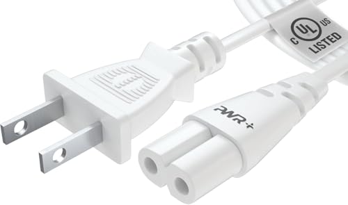 Mini Fridge Power Cord for Frigidaire Cooluli AstroAI Personal Chiller Portable Mini Fridge Cooler and Others - UL Listed Extra Long 2 Prong 2-Slot 6 Ft Cable White