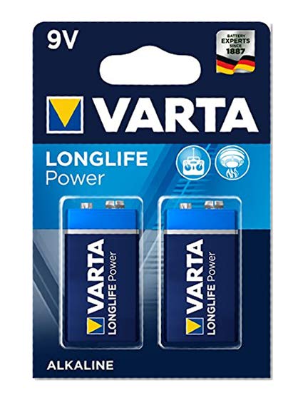 Varta 9V Block-Batterie Alkali-Mangan Longlife Power 6LR61 580 mAh 9V 2St.