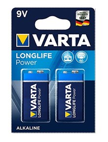 Varta 9V Block-Batterie Alkali-Mangan Longlife Power 6LR61 580 mAh 9V 2St.