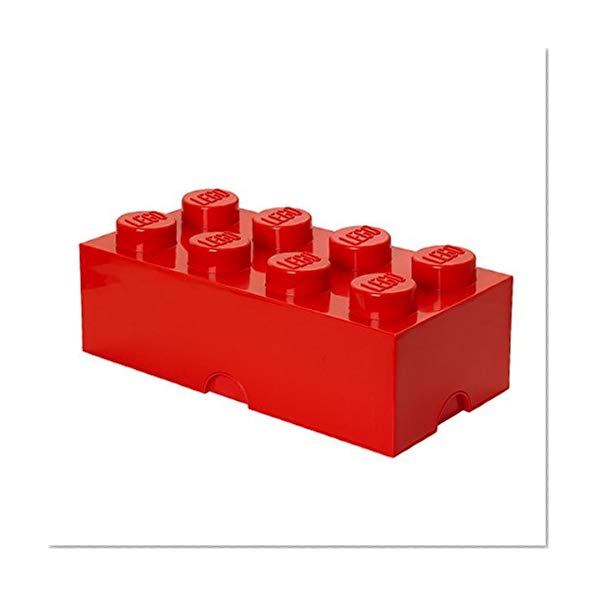 Brique de rangement LEGO 8 plots, Boîte de rangement empilable, 12 l, rouge