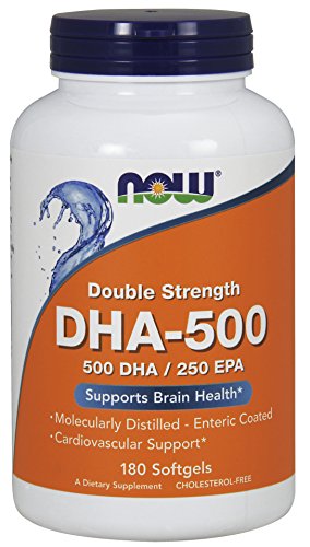 Book Cover Now Supplements, DHA-500, Molecularly Distilled, 180 Softgels