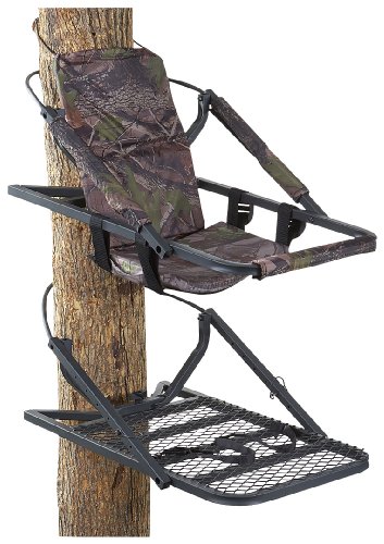 Guide Gear Extreme Deluxe Climbing Tree Stand for Hunting with Seat and Foot Platform, Deer Hunting Accessories