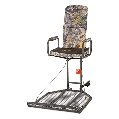 Guide Gear Deluxe Hang-On Tree Stand Chair for Hunting Cushion Seat Hunt Gear Equipment Accessories, Camo