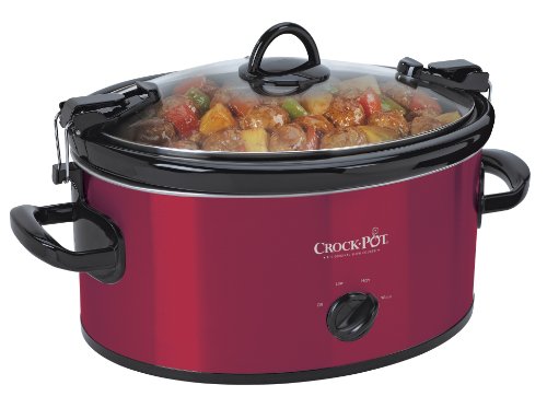 Book Cover Crock-Pot 6-Quart Cook & Carry Oval Manual Portable Slow Cooker, Red - SCCPVL600-R