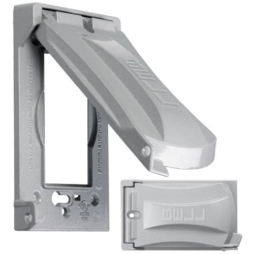 Hubbell Bell MX1050S Single-Gang Weatherproof Heavy Duty Universal Flip Cover Gray Finish