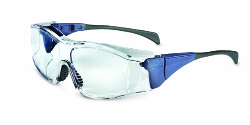 UVEX by Honeywell S3160X Ambient OTG (Over The Glasses) Safety Eyewear, Medium Blue Frame, Clear UV Extreme Anti-Fog Lens, Blue/Clear