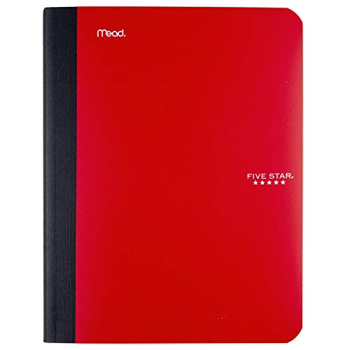Five Star Composition Book / Notebook, College Ruled Paper, 100 Sheets, 9-1/2" x 7-1/2", Red (72257)