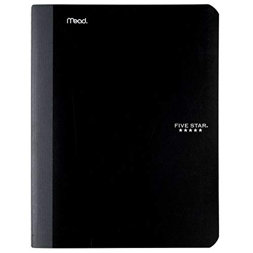 Five Star Composition Book/Notebook, College Ruled Paper, 100 Sheets, 9-1/2" x 7-1/2", Black (72261)