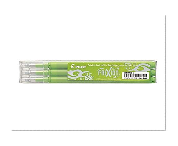 Pilot Frixion Ball Set de 3 Recharges pour Roller Encre Gel Thermosensible Pointe Moyenne Citron Vert