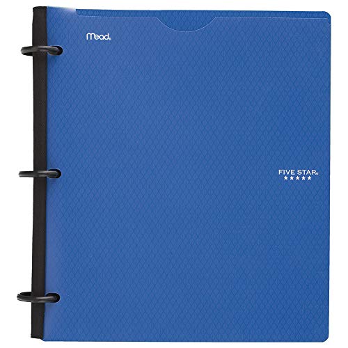 Five Star Flex Hybrid NoteBinder, 1 Inch Binder with Tabs, Notebook and 3 Ring Binder All-in-One, Blue (72411)