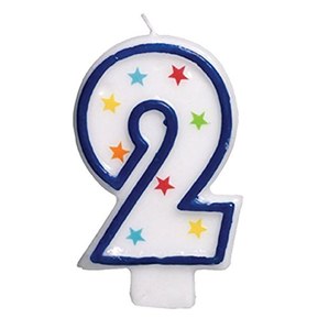 Amscan #2 Flat Molded Candle , Birthday , Anniversary
