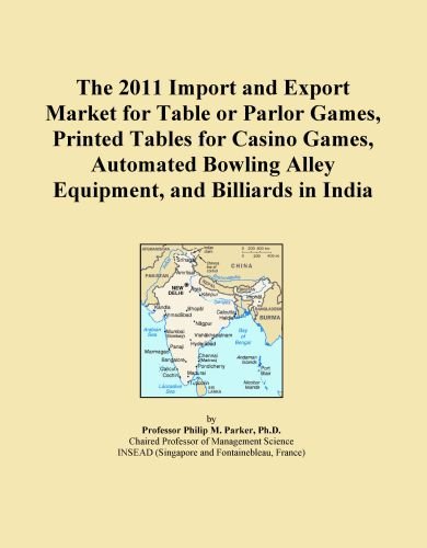 The 2011 Import and Export Market for Table or Parlor Games, Printed Tables for Casino Games, Automated Bowling Alley Equipment, and Billiards in India