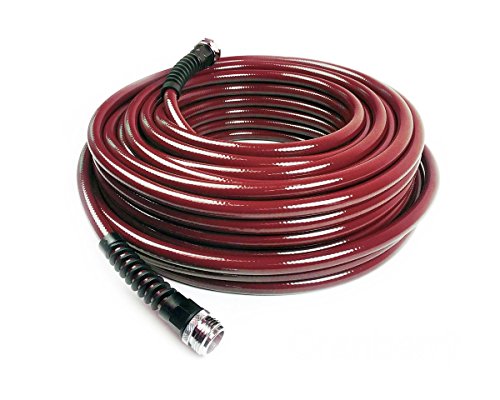 Book Cover Water Right 400 Series Polyurethane Slim & Light Drinking Water Safe Garden Hose, 50-Foot x 7/16-Inch, Brass Fittings, Cranberry, USA Made