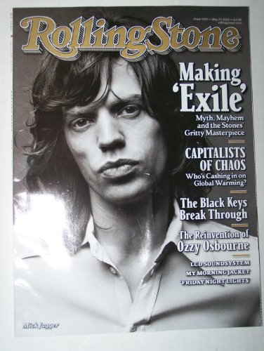Rolling Stone Magazine #1105 May 27, 2010 Mick Jagger Making 'Exile', Capitalists of Chaos, The Black Keys, Ozzy Osbourne, LCD Soundsystem, My Morning Jacket, Friday Night Lights