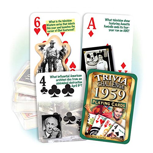 Book Cover Flickback 1959 Trivia Playing Cards: 56th Birthday Gift, 56th Anniversary