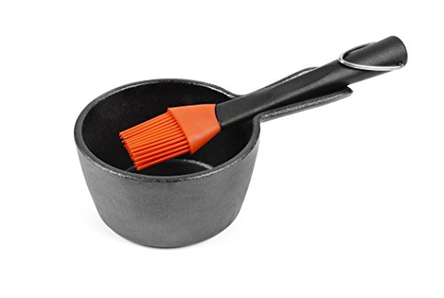Charcoal Companion CC5099 Sauce Pot and basting Brush, Black, 0.36 Quart
