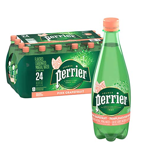 Book Cover Perrier Pink Grapefruit Flavored Carbonated Mineral Water, 16.9 fl oz. Plastic Bottles (Pack of 24)