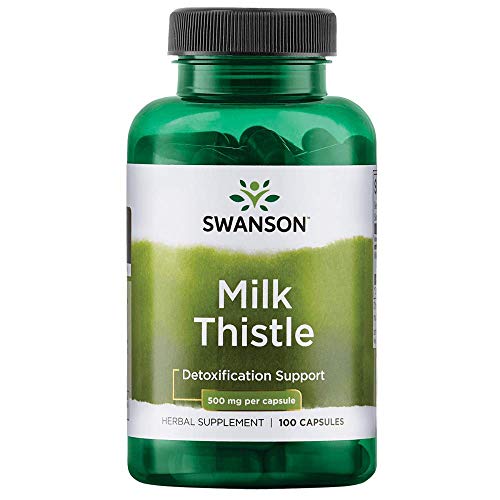 Swanson Milk Thistle Extract Supplement: 1000 MG Full Spectrum Milk Thistle Seed Powder Pills - Antioxidant Rich Herbal Cleanse Supplements for Liver, Spleen, and Kidney Support - 100 Capsules