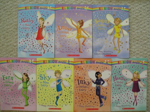 Complete Rainbow Magic Set (Fern the Green Fairy, Sky the Blue Fairy, Ruby the Red Fairy, Heather the Violet Fairy, Inky the Indigo Fairy, Sunny the Yellow Fairy, Amber the Orange Fairy)