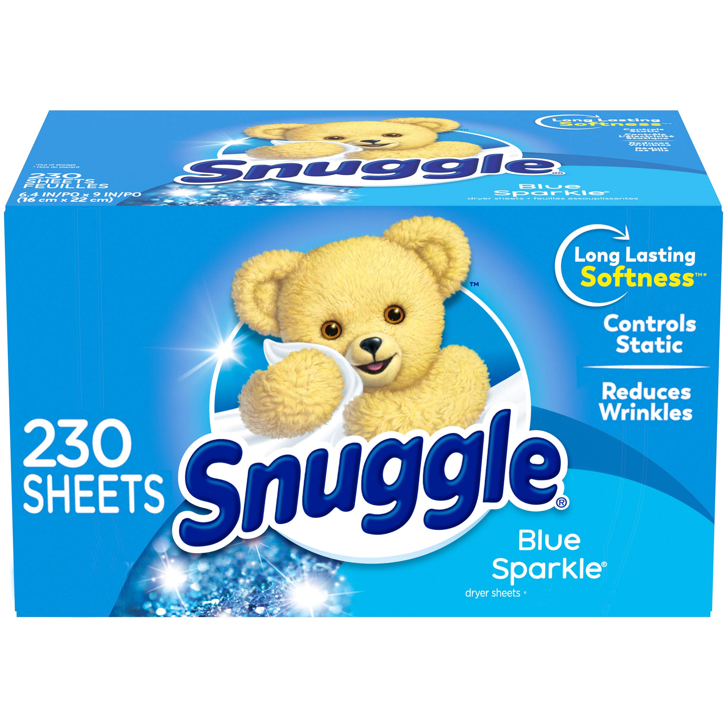 Book Cover Snuggle Fabric Softener Dryer Sheets, Blue Sparkle, 230 Count