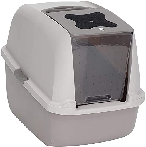 Catit Jumbo Hooded Cat Litter Pan - Warm Gray Warm Gray Litter Pan