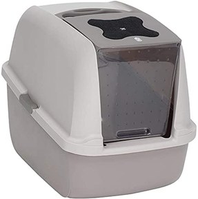 Catit Jumbo Hooded Cat Litter Pan - Warm Gray Warm Gray Litter Pan