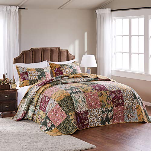 Book Cover Greenland Home Antique Chic Authentic Patchwork Bedspread Set, 3-Piece King/Cal King