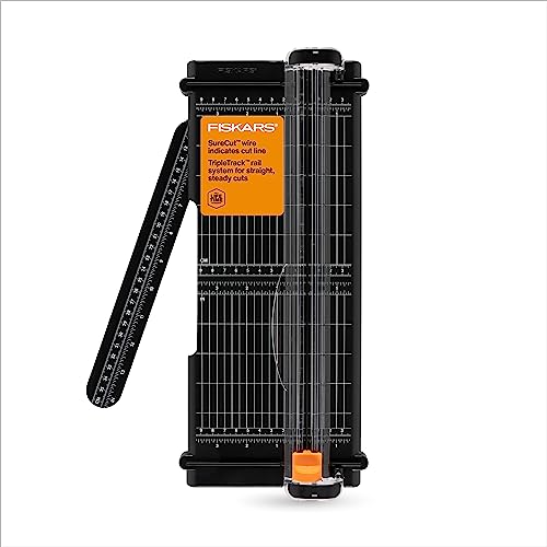 Fiskars SureCut Portable Trimmer with Recycled Cutline, 12 Inch Cut, Black,01-005454