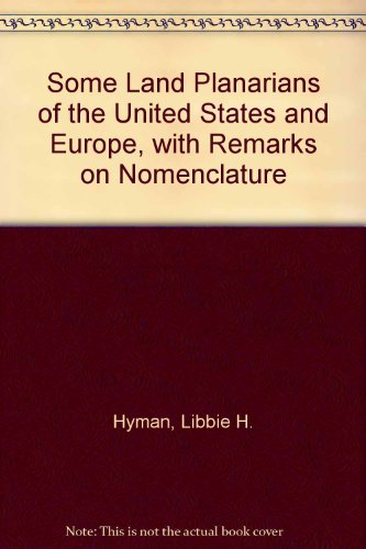 Some Land Planarians of the United States and Europe, with Remarks on Nomenclature
