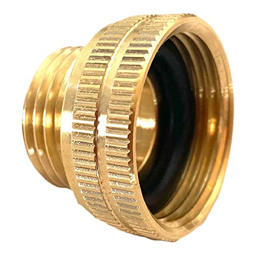 Underhill Commercial Brass Hose Adapter, 1” NPSH Female x 3/4” GHT Male, Heavy-Duty Connector for 1” Professional Use Only, Not for Standard 3/4” Home Spigots or Garden