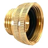 Underhill Commercial Brass Hose Adapter, 1” NPSH Female x 3/4” GHT Male, Heavy-Duty Connector for 1” Professional Use Only, Not for Standard 3/4” Home Spigots or Garden