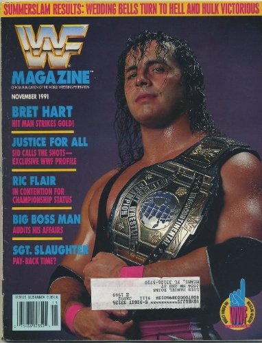 WWF MAGAZINE---NOVEMBER 1991 ISSUE---BRET HART COVER
