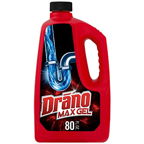 Book Cover Drano Max Gel Drain Clog Remover and Cleaner for Shower or Sink Drains, Unclogs and Removes Hair, Soap Scum, Blockages, 80 oz
