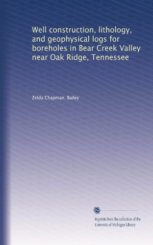 Well construction, lithology, and geophysical logs for boreholes in Bear Creek Valley near Oak Ridge, Tennessee