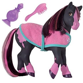Breyer Color Changing Bath Toy, Jasmine the Horse, Black / Pink with Surprise White Color,  7" x 7.5"