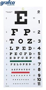 Graham-Field 1240 Grafco Snellen Eye Chart, Plastic with Non-Reflective Matte Finish, 22" x 11"