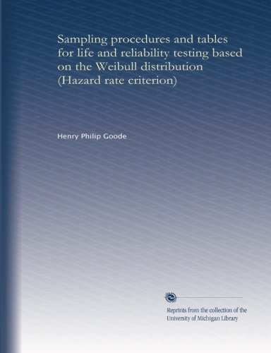 Sampling procedures and tables for life and reliability testing based on the Weibull distribution (Hazard rate criterion)
