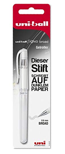 Faber-Castell 146895 Signo Stylo roller Uni-Ball UM-153, pointe : 0,6 mm Blanc