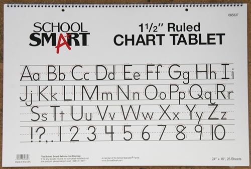 School Smart Chart Tablet, 24 x 16 Inches, 1-1/2 Inch Skip Line, 25 Sheets