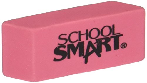 School Smart Beveled Erasers, Small, Pink, Pack of 36