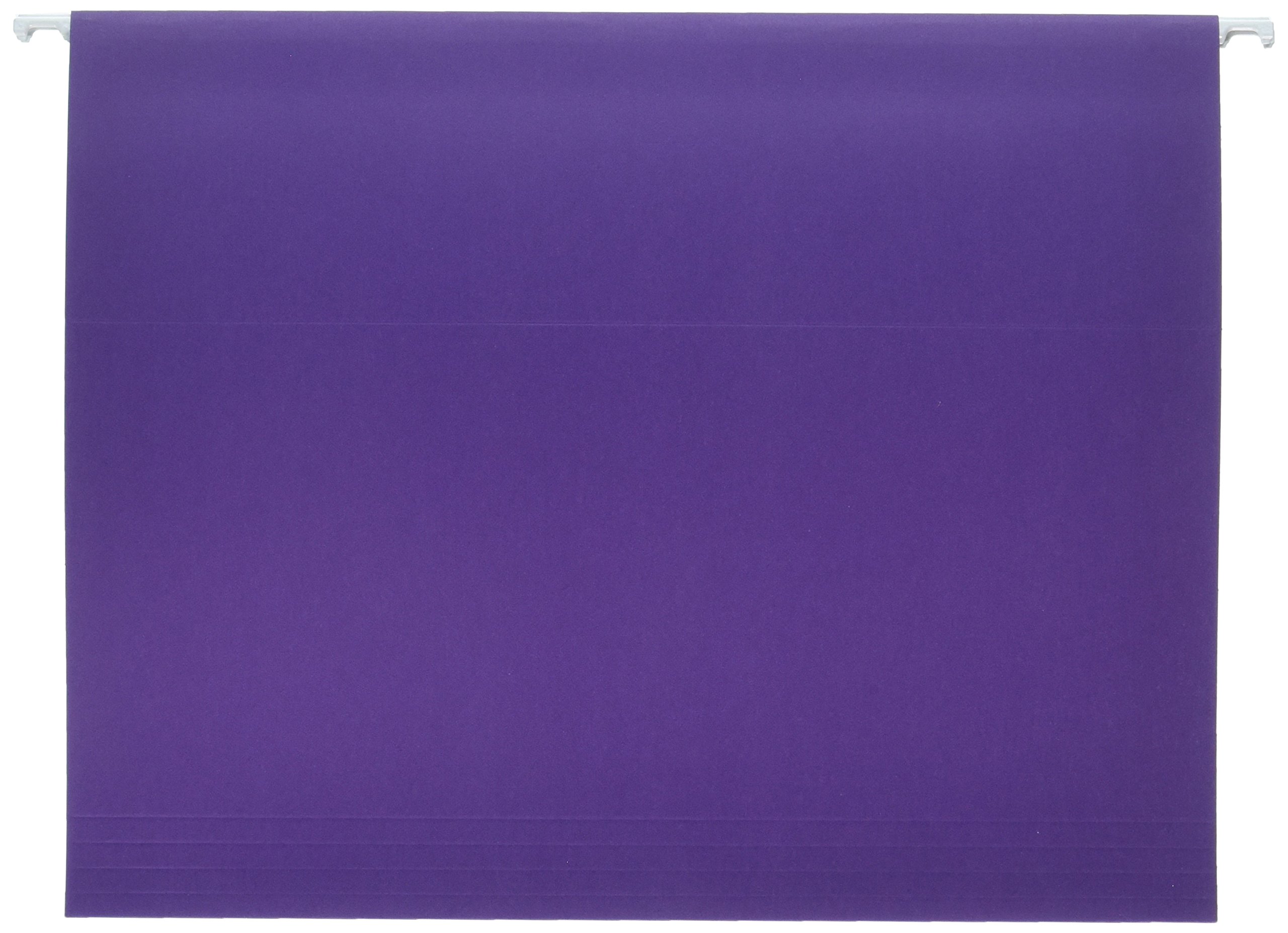 School Smart Letter Size Hanging File Folders with 1/5 Cut Tab - Pack of 25 - Purple - 085112