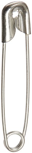 School Smart Nickel Plated Steel Safety Pin, Assorted Size (Pack of 50)