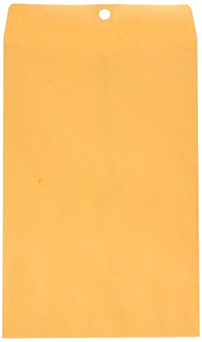 Book Cover School Smart Kraft Envelope with Clasp, No 55, 6 x 9 Inches, Pack of 100