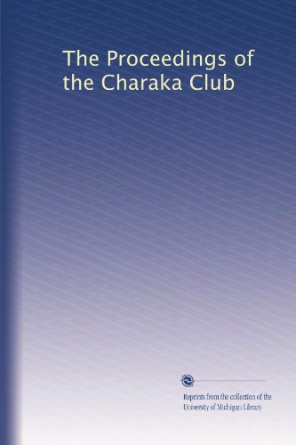 Book Cover The Proceedings of the Charaka Club (Volume 21)