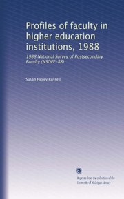 Profiles of faculty in higher education institutions, 1988: 1988 National Survey of Postsecondary Faculty (NSOPF-88) (Volume 2)
